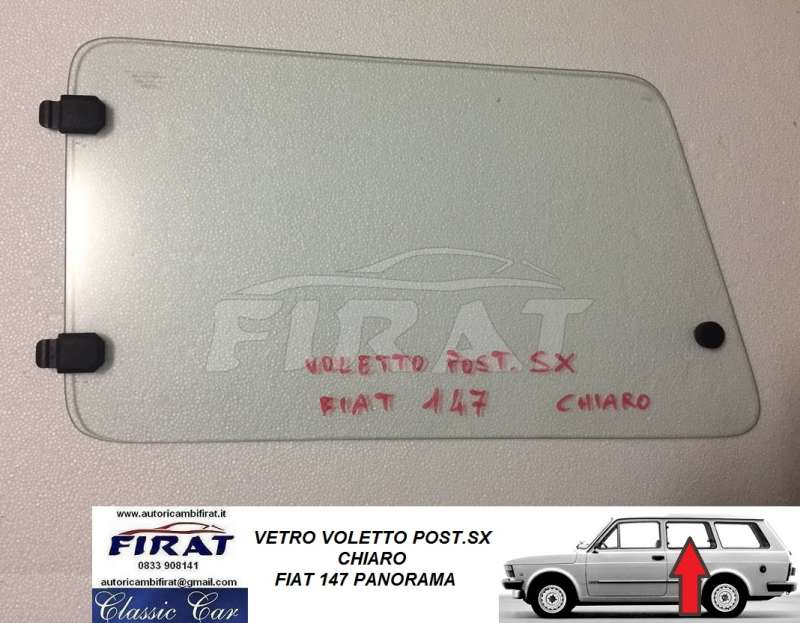 VETRO VOLETTO FIAT 147 POST.SX CHIARO